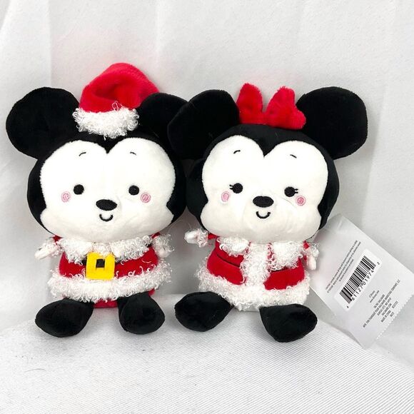 Disney Mickey and Minnie Mouse Holiday Plush Set Hallmark Better Together New - Picture 6 of 6